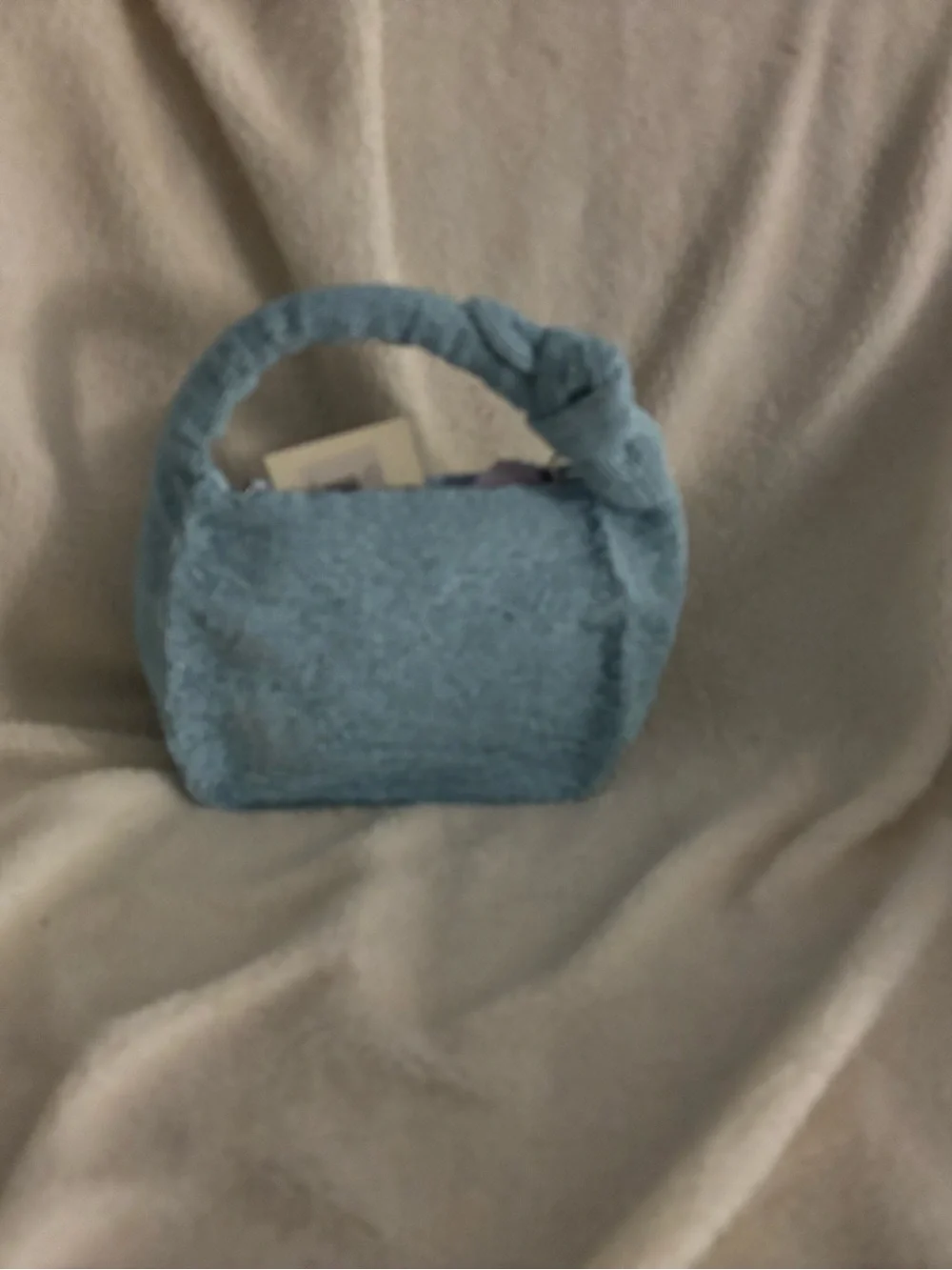 Blue Beaded Cherry Bag